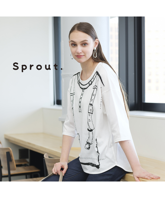 リリアンビューティ/【Sprout.】トロンプルイユ　サスペンダー風Tシャツ