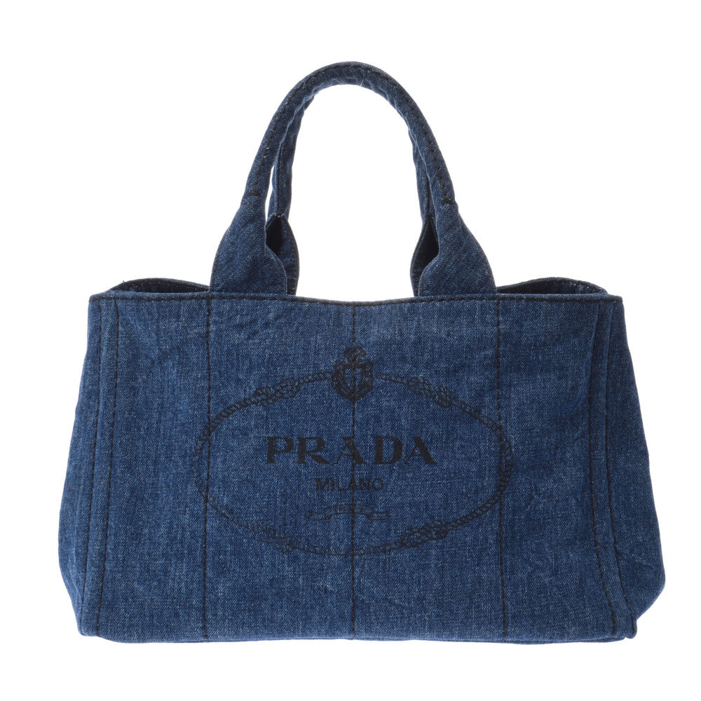 PRADA プラダ カナパ 青 B1877B レディース デニム トートバッグ ABランク 中古 