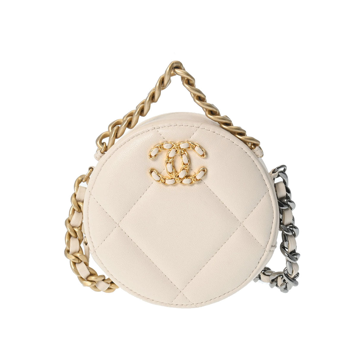 CHANEL シャネル マトラッセ シャネル19 チェーンショルダー 2WAY ライトベージュ系 AP0945 レディース ラムスキン ショルダーバッグ Aランク 中古 