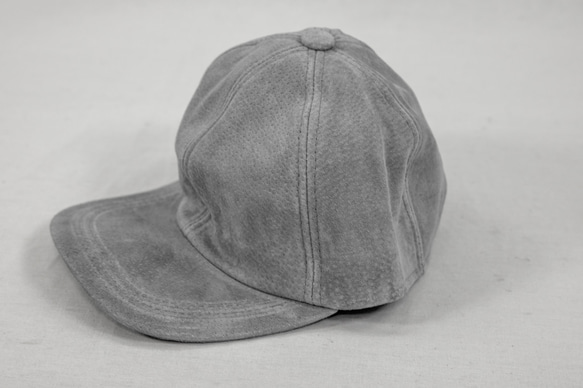 スエード レザーキャップ グレー Suede Leather Baseball Cap Gray 本革 豚革 Pig