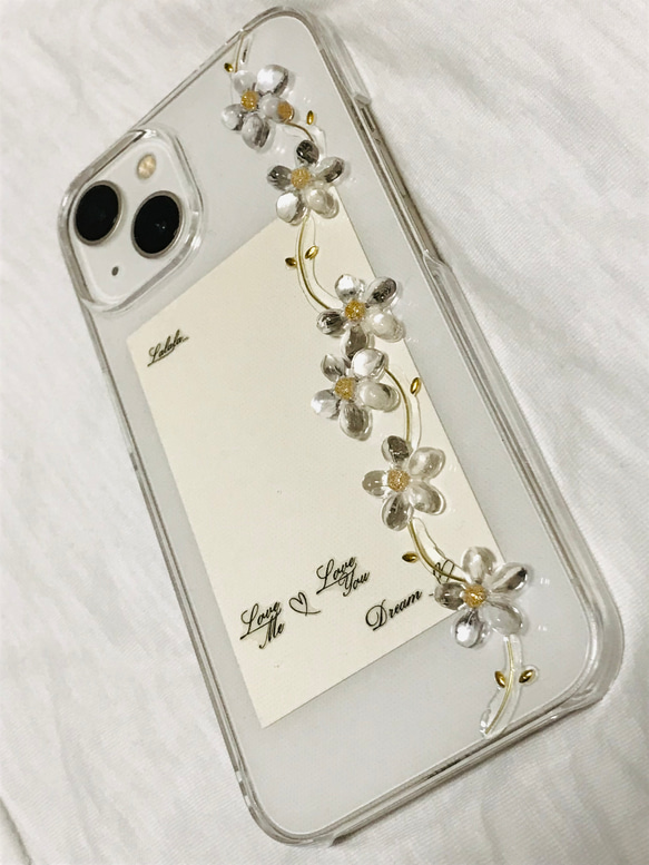 お花のiPhoneケース　クリアフラワースマホケース