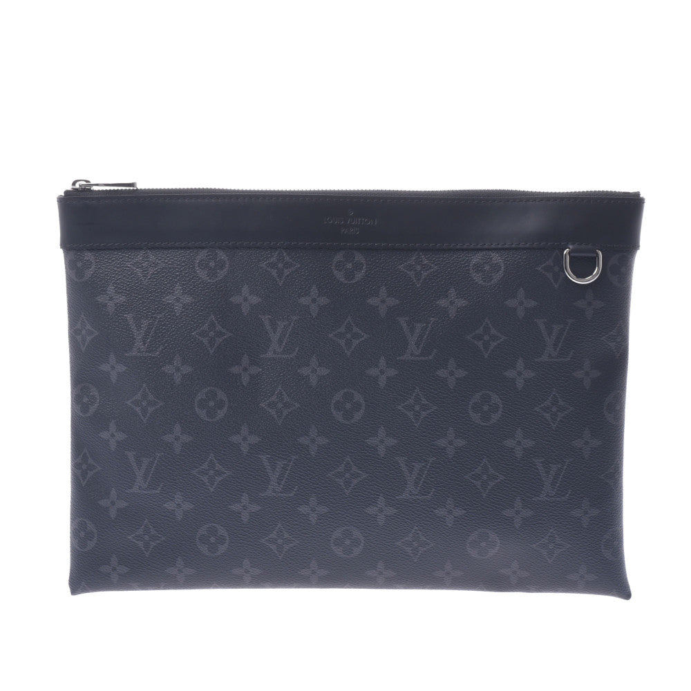 LOUIS VUITTON ルイヴィトン モノグラム エクリプス ポシェットディスカバリー 黒/グレー M62291 メンズ モノグラムエクリプスキャンバス クラッチバッグ Aランク 中古 