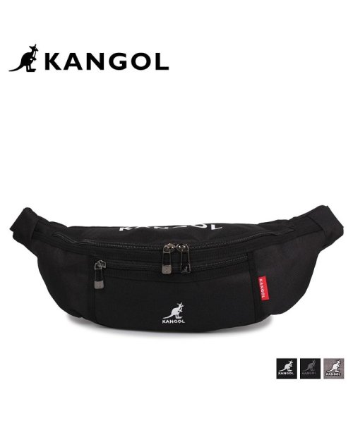 カンゴール KANGOL バッグ ウエストバッグ ボディバッグ メンズ レディース LOGO WAIST BAG ブラック グレー 黒 KGSA－BG00070