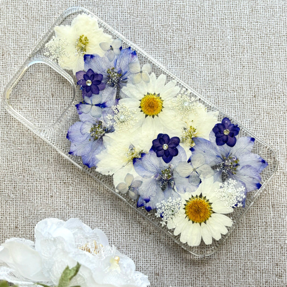 【ほぼ全機種対応スマホケース❁】押し花スマホケース NO.612 押し花＆レジン iPhone/Xperia他