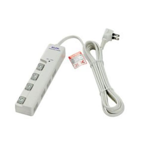 ELPA LEDランプスイッチ付タップ 横挿し 4個口 3m WLS-LY4300RS