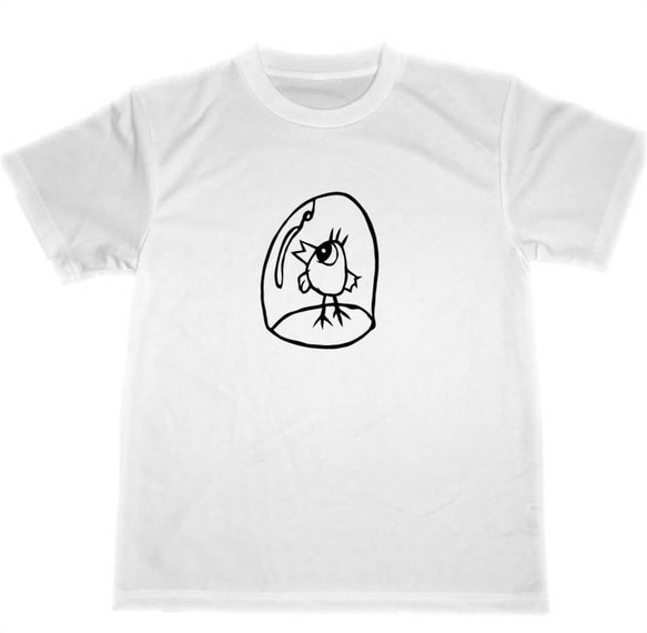 ヒヨコ　ドライ　Tシャツ　モンスター　TUGE9999　野鳥　小鳥　オリジナル　アニマル　切り絵　　怪獣　グッズ