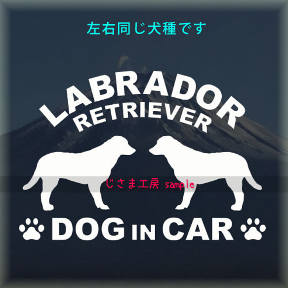 【同一犬種】　かわいい愛犬2頭飼い『Dog　in　Car』シルエットステッカー