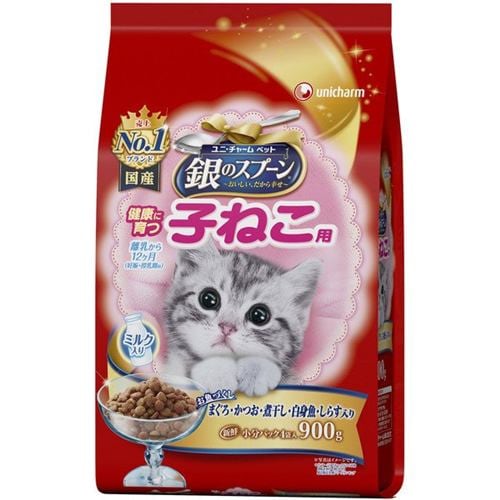 ユニ･チャーム贅沢うまみ 健康に育つ子ねこ用 お魚づくしミルク入り 900g [キャットフード]