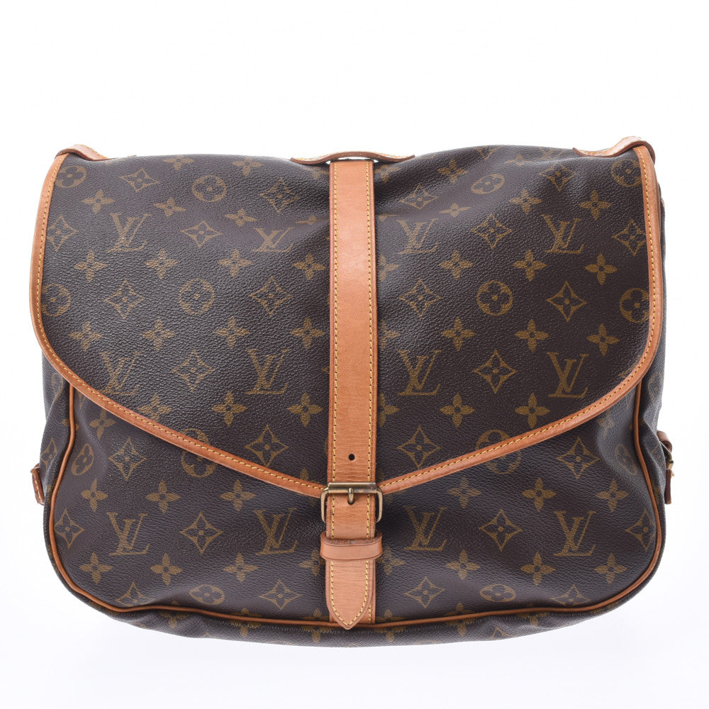 LOUIS VUITTON ルイヴィトン モノグラム ソミュール35 ブラウン M42254 ユニセックス モノグラムキャンバス ショルダーバッグ Bランク 中古 