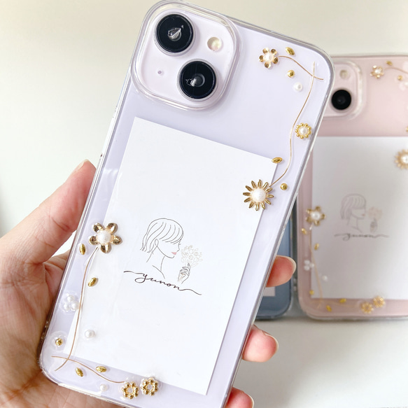 YN-20GD,【Flower frame】, iPhoneケース　全機種対応 iPhone14,