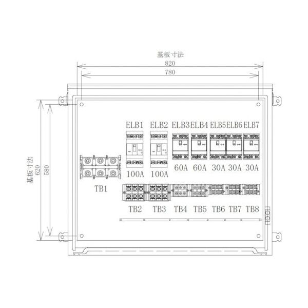 セフティー電気用品 セフティー 仮設分岐盤 7回路（100A×2）（60A×2）（30A P-E7A 340-2916（直送品）