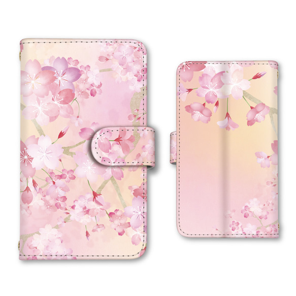 桜 スマホケース 手帳型ケース iPhoneケース 携帯ケース ミラー カード収納ポケット付