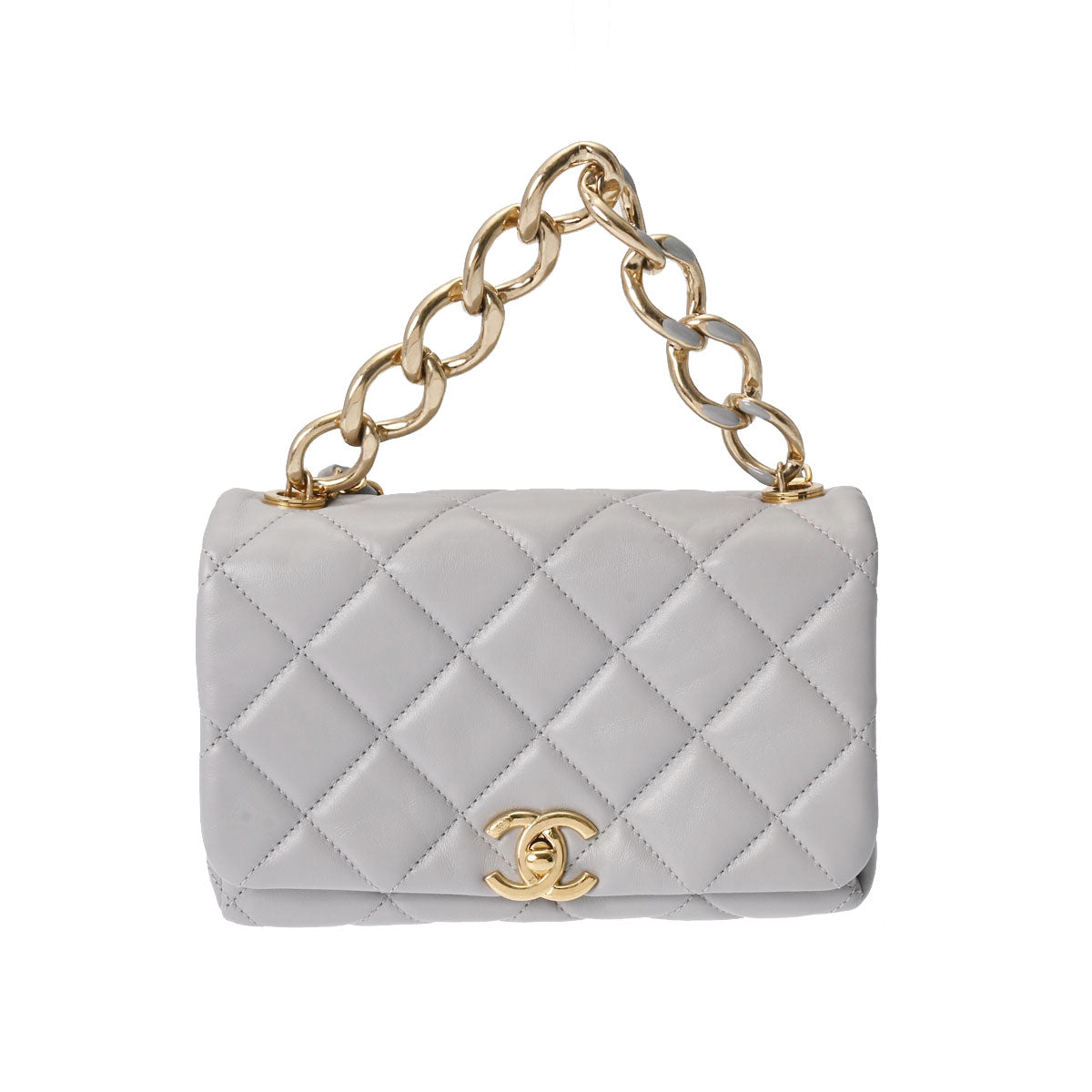 CHANEL シャネル メティエダールコレクション ミニチェーンショルダー 2WAY グレー ゴールド金具 AS3367 レディース ラムスキン ショルダーバッグ 未使用 