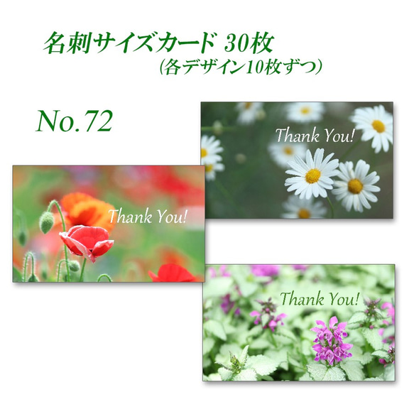 No.072　野の花　  名刺サイズサンキューカード  30枚