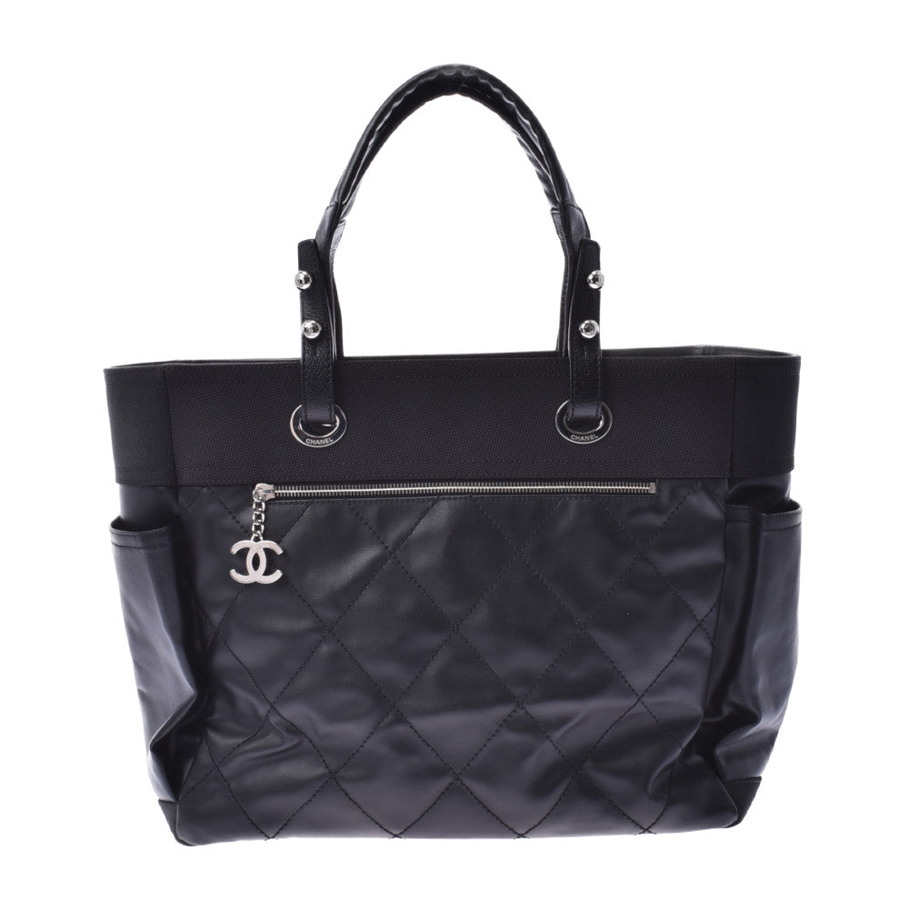 CHANEL シャネル パリビアリッツ トートGM 黒 レディース カーフ/キャンバス トートバッグ Aランク 中古 