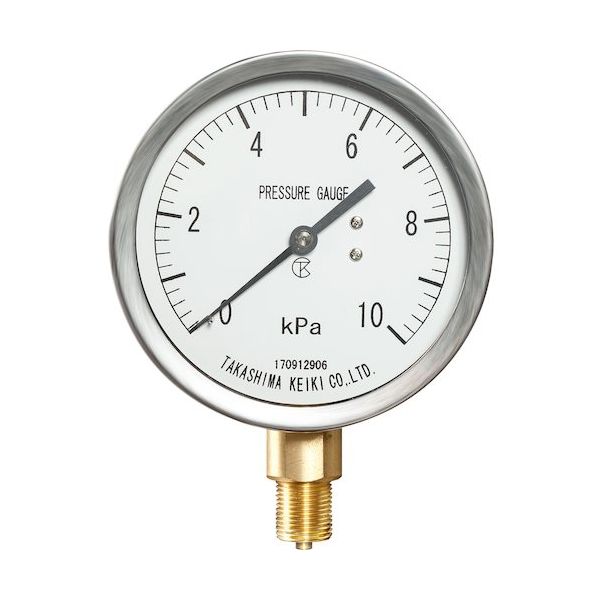 高島計器 高島 防滴形微圧計(A枠立型・φ100)圧力レンジ0.0~10KPa R3/8 24282101 1個 547-0673（直送品）