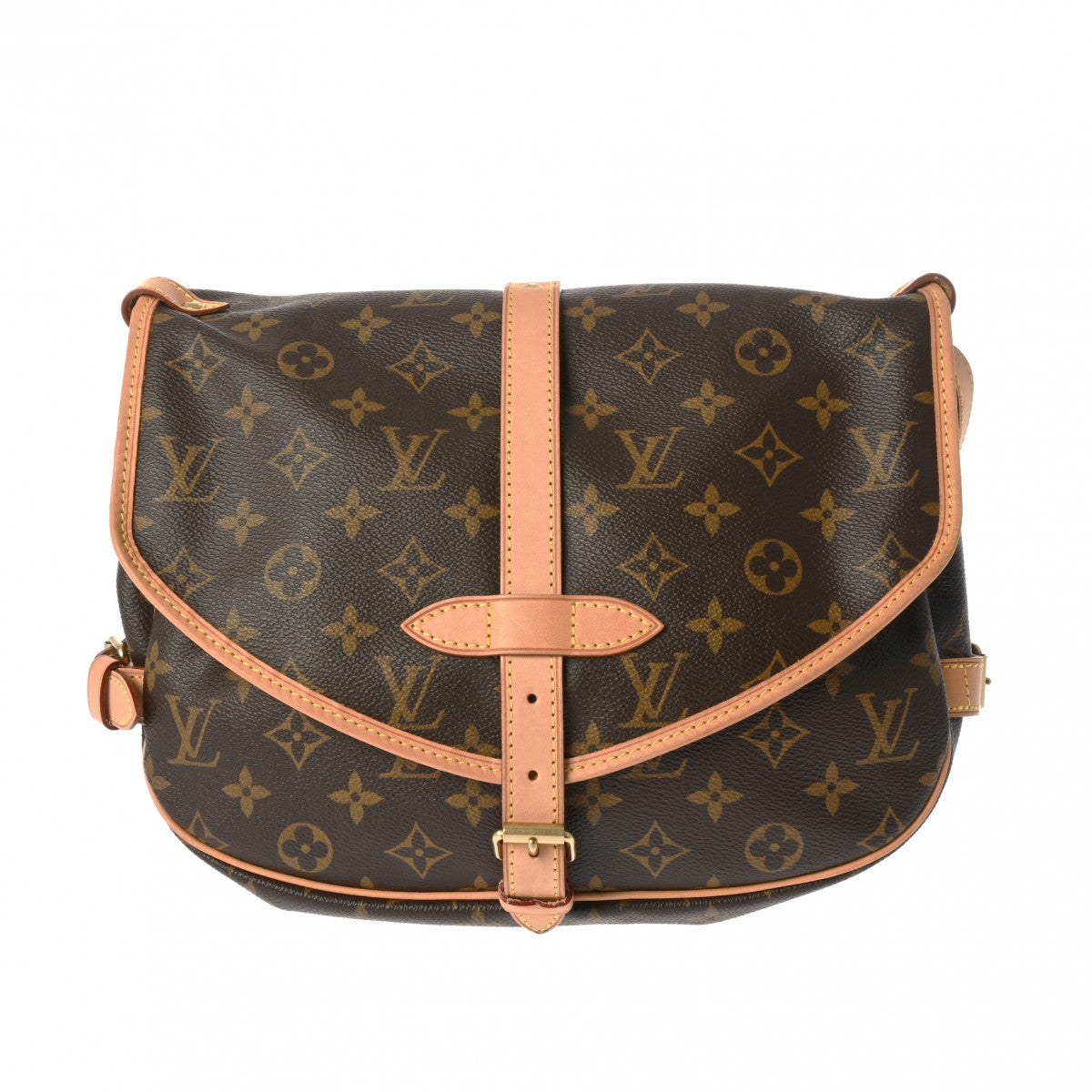 LOUIS VUITTON ルイヴィトン モノグラム ソミュール 30 ブラウン M42256 レディース モノグラムキャンバス ショルダーバッグ ABランク 中古 