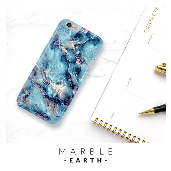 大人気! 大理石風スマホケース - MARBLE-Earth