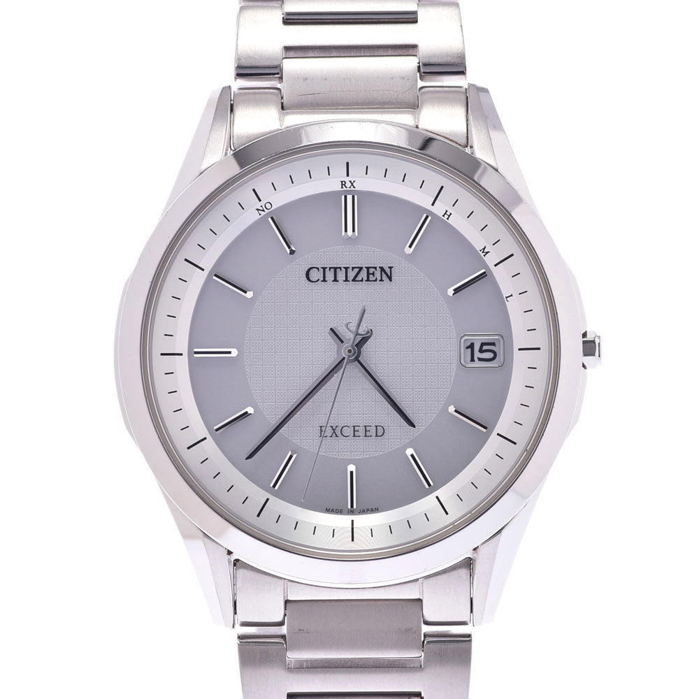 CITIZEN シチズン エクシード エコドライブ H110-T020011 メンズ チタン 腕時計 エコドライブ シルバー文字盤 Aランク 中古 