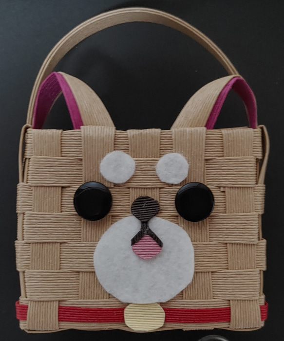 【ハンドメイド】犬 カゴバッグ