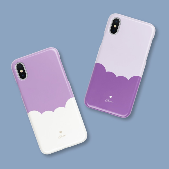 バイカラー＊Violet　名入れ スマホケース iPhone11 11Pro Xperia Galaxy