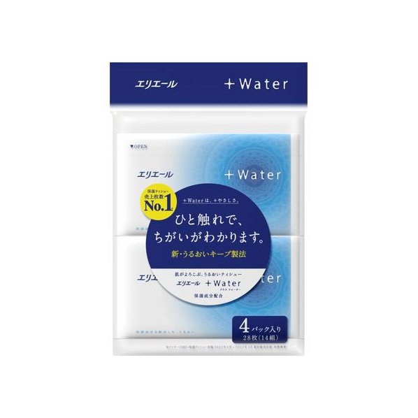 大王製紙 エリエール +Water ポケットティシュー 14組4個 F870713