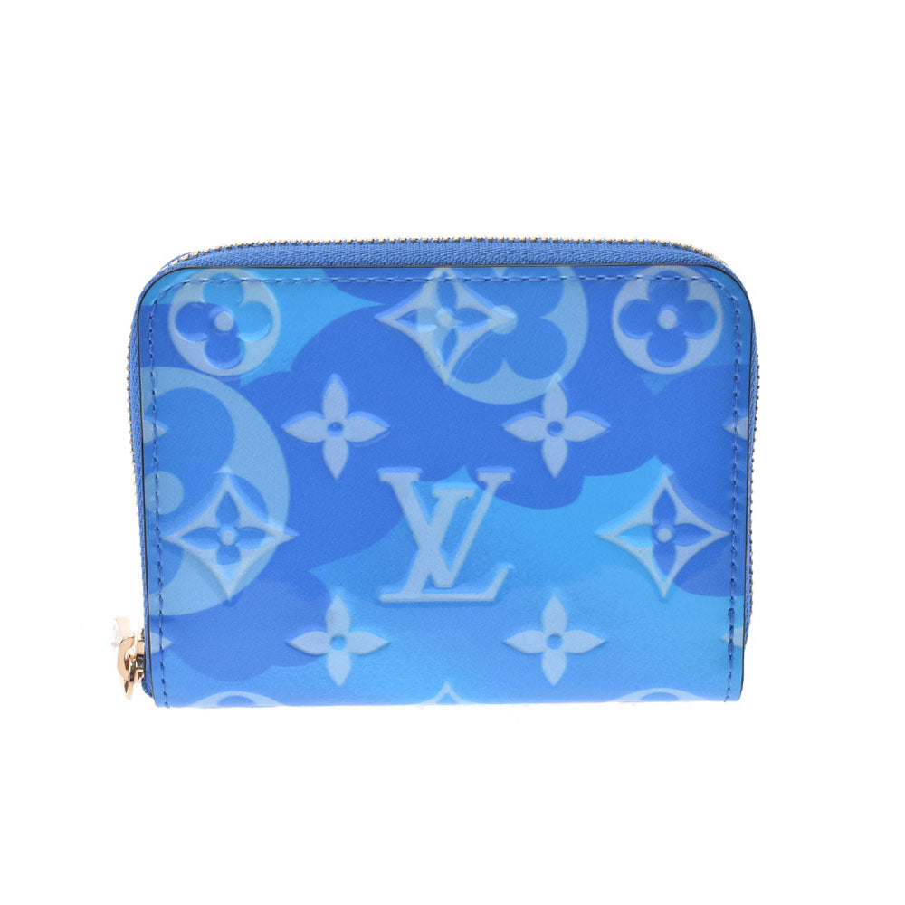 LOUIS VUITTON ルイヴィトン ヴェルニ ジッピーコインパース フラワー ライトブルー M90587 ユニセックス モノグラムヴェルニ コインケース 新品 