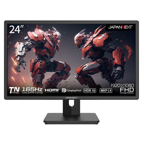 JAPANNEXT ゲーミングモニター JN-G24T165FHDR-HSP | 24型 | 1920x1080 | 165Hz | 350cd/m2 | 1000:1 | 非光沢 | HDR | TN