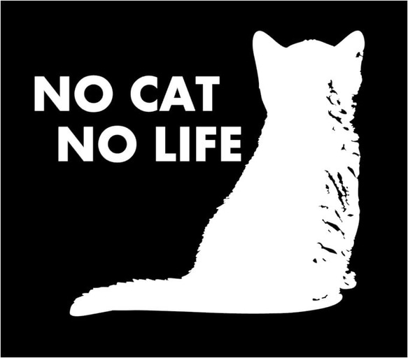 猫好き必見！　NO　CAT　NO LIFE　カッティングステッカー