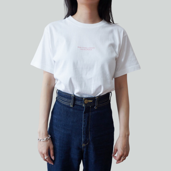 NLMP RED LOGO WHITE プレミアム半袖Tシャツ　白