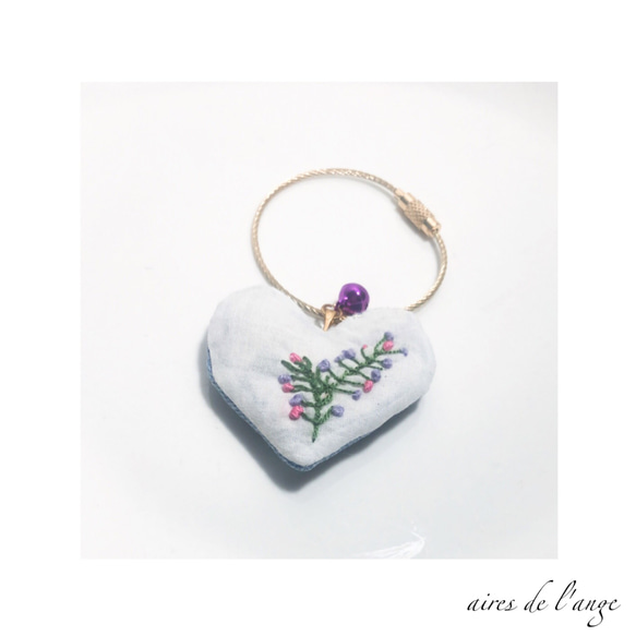 no.478 - flower embroidery＊heart charm②